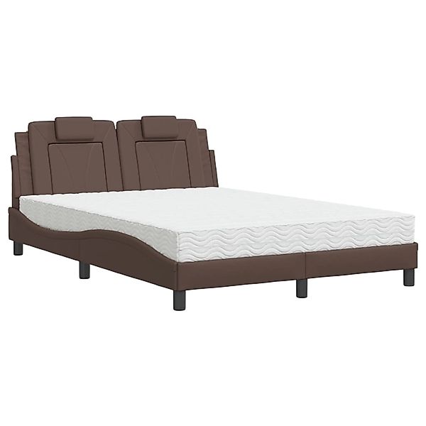 vidaXL Bett mit Matratze Braun 140x190 cm Kunstleder Modell 32012374 günstig online kaufen