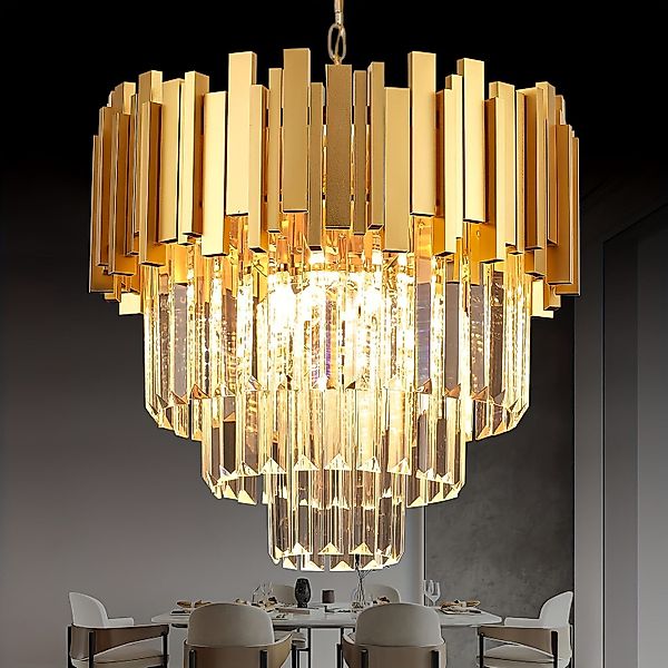 JDONG Kronleuchter Kristall Pendelleuchte Gold Chandelier günstig online kaufen