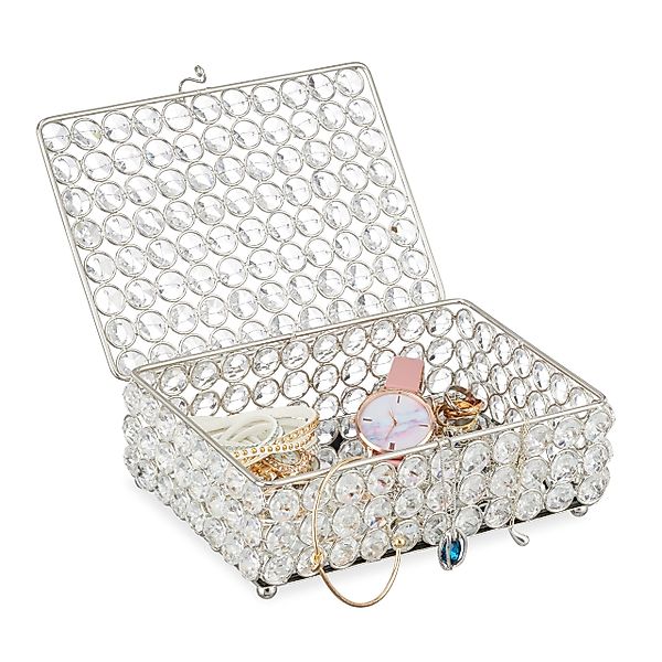 relaxdays Schmuckkasten Schmuckdose im Kristalldesign günstig online kaufen