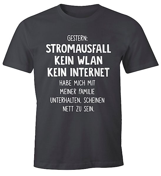 MoonWorks Print-Shirt Herren T-Shirt Gestern: Stromausfall günstig online kaufen