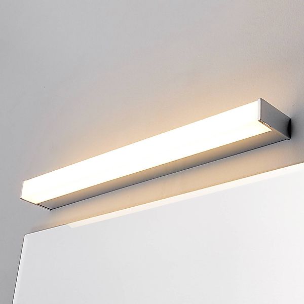 Lindby LED-Wandlampe Philippa, eckig, 59 cm, chrom, IP44 günstig online kaufen