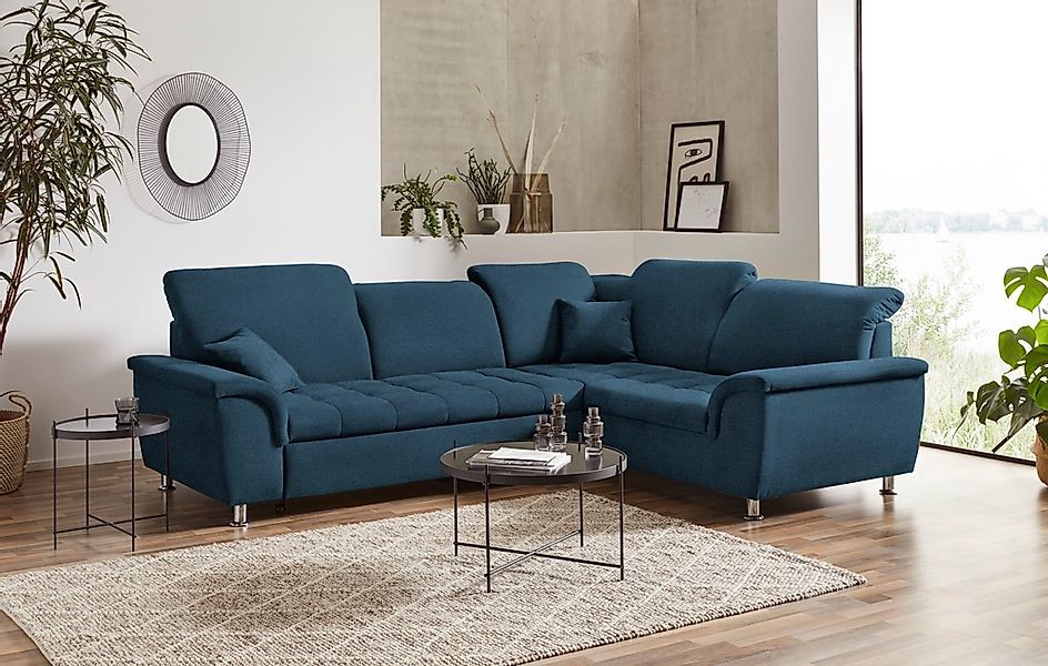 DOMO collection Ecksofa "Franzi L-Form", wahlweise mit Kopfteilverstellung günstig online kaufen