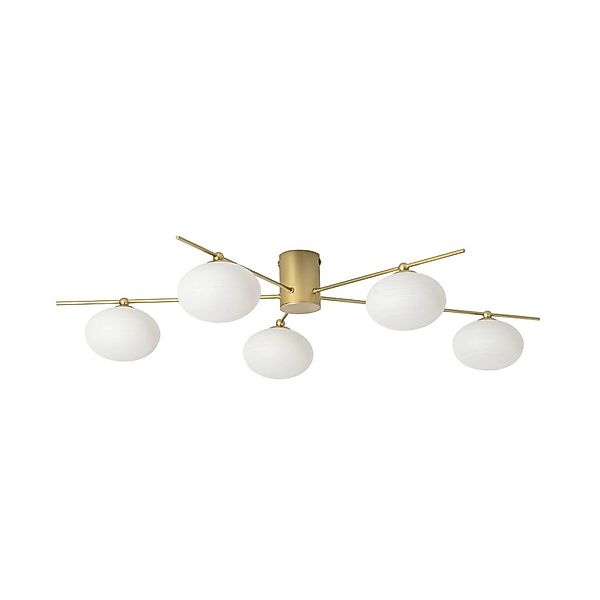Lindby Deckenlampe Valisa 10025796 in Gold Messing aus Glas 5-flammig G9 Wo günstig online kaufen