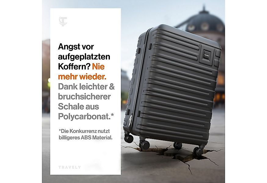 Travely Koffer Polycarbonat Koffer XL 77cm - Reisekoffer, Hartschalenkoffer günstig online kaufen