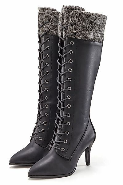 LASCANA Stiefelette, Langer Stiefel Stiefel mit spitz zulaufender Form und günstig online kaufen
