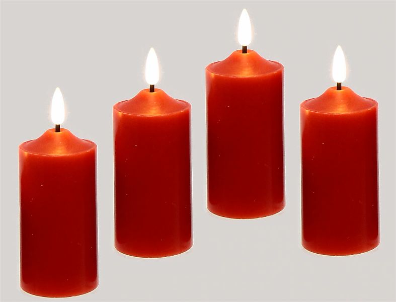 I.GE.A. LED-Kerze "Kerzen 4er Set" aus Echtwachs Deko Stumpenkerze Adventsk günstig online kaufen