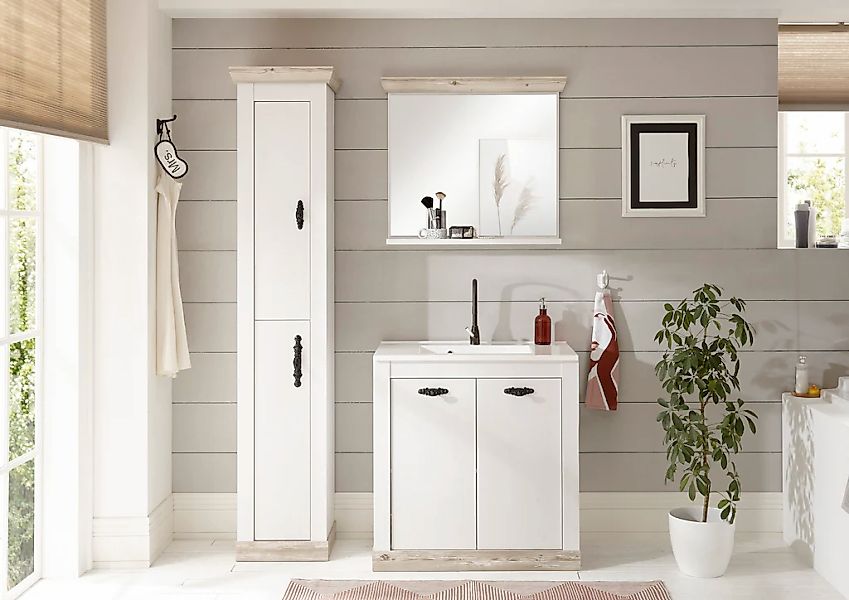 Home affaire Badmöbel-Set "Florenz, Bad im Landhausstil, 3-teiliges Badezim günstig online kaufen