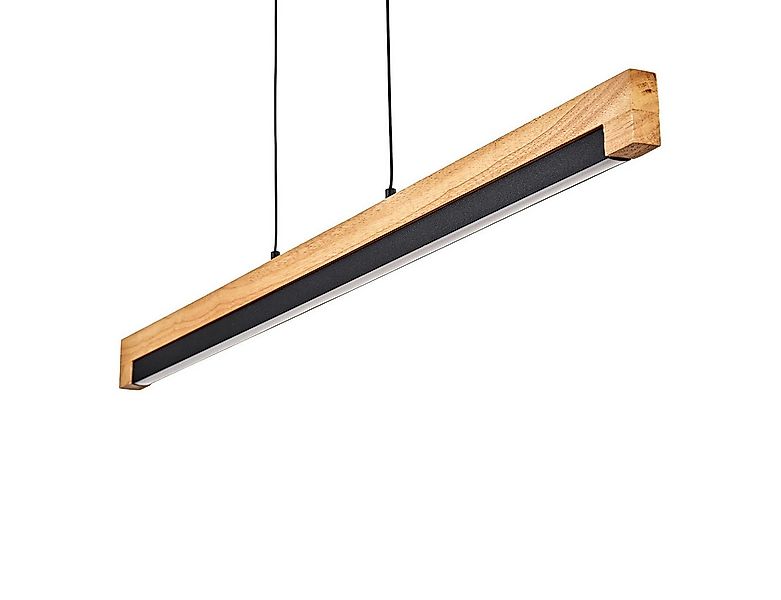 hofstein Hängeleuchte Hängelampe aus Metall/Holz/Kunststoff in Schwarz/Natu günstig online kaufen