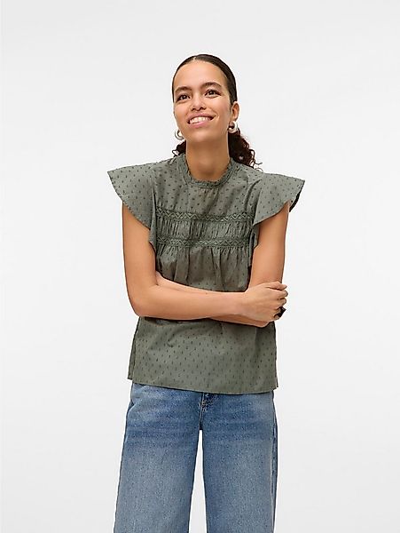 Vero Moda Blusenshirt VMTRINE SL LACE TOP WVN NOOS Baumwolle günstig online kaufen