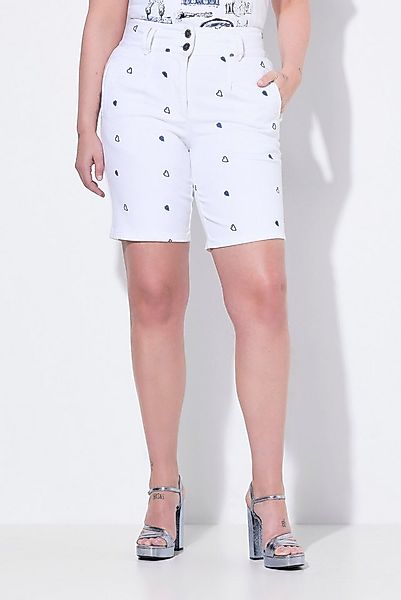 MIAMODA 5-Pocket-Jeans Jeans-Shorts Straight Fit Herz-Stickerei günstig online kaufen