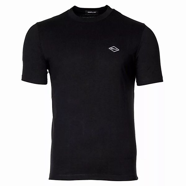 REPLAY Herren T-Shirt - 1/2-Arm, Rundhals, Logo-Print, Baumwolle, Jersey Sc günstig online kaufen