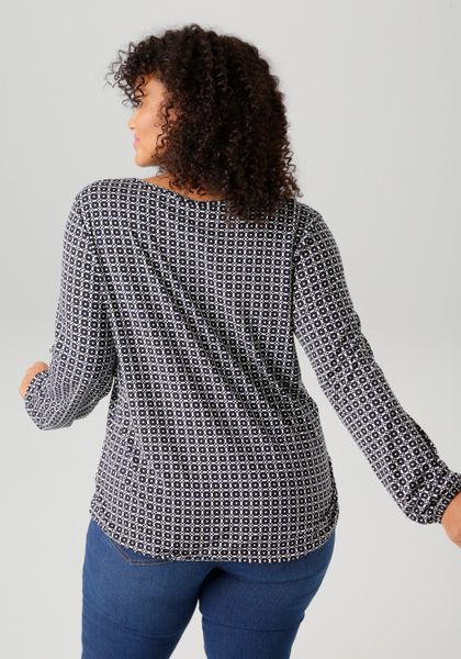 Aniston PLUS Langarmshirt mit grafischem Alloverdruck günstig online kaufen