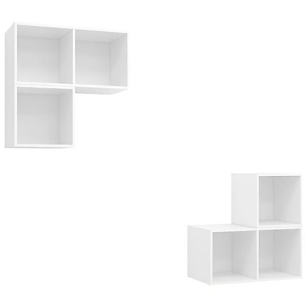 furnicato TV-Schrank 4-tlg. TV-Schrank-Set Weiß Holzwerkstoff (1-St) günstig online kaufen