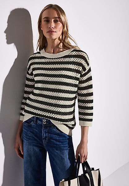 STREET ONE 3/4 Arm-Pullover mit Streifen günstig online kaufen