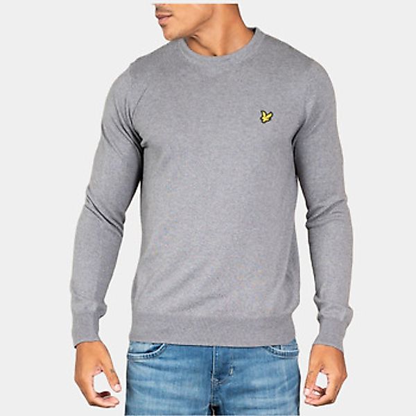 Lyle & Scott  Pullover Cotton merino crew neck jumper - mid grey marl günstig online kaufen