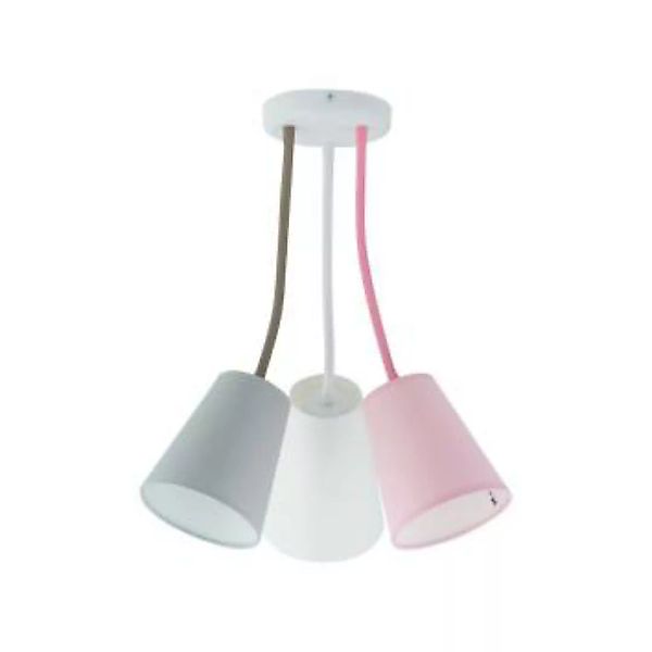 Kinderlampe Grau Rosa Weiß 3-flammig E27 verstellbar günstig online kaufen