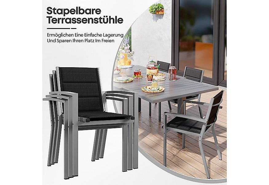 Furnicopia Gartenstuhl, Aluminium Stapelstühle 160 kg Tragkraft, Esszimmers günstig online kaufen