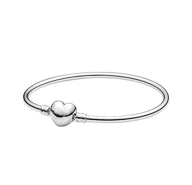 PANDACHARMS Charm-Armband Armreif mit Herzverschluss, 925er Sterling Silber günstig online kaufen