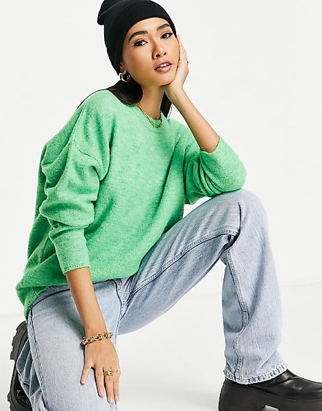 ASOS DESIGN – Oversize-Pullover mit weiten Ärmeln in Grün günstig online kaufen