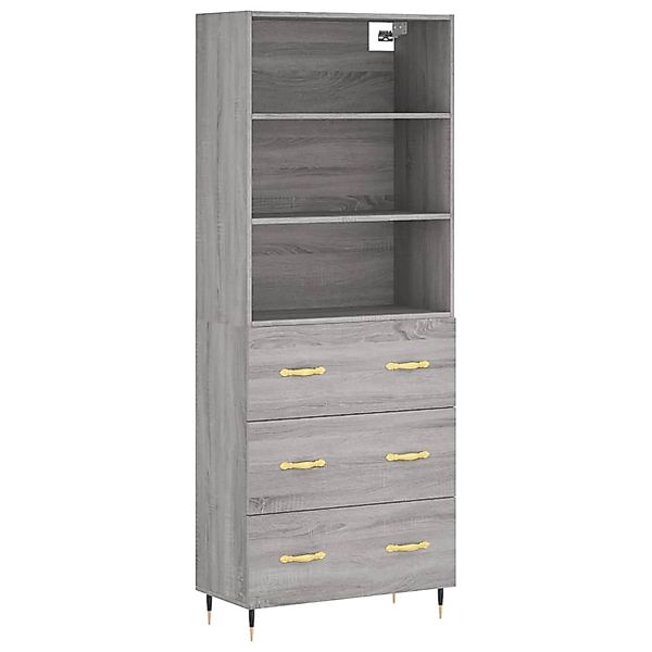 vidaXL Highboard Grau Sonoma 69,5x34x180 cm Holzwerkstoff 3189363 günstig online kaufen
