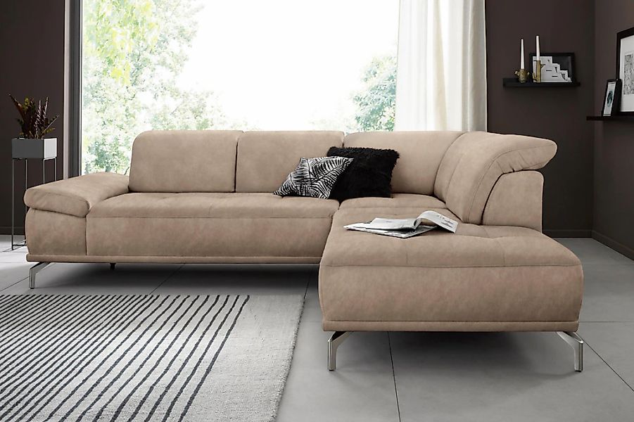 Places of Style Ecksofa "Caluna L-Form", mit Sitztiefen- und Kopfteilverste günstig online kaufen