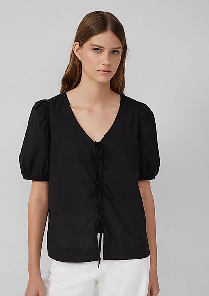 s.Oliver Kurzarmbluse Bluse Baumwollbluse mit V-Ausschnitt günstig online kaufen