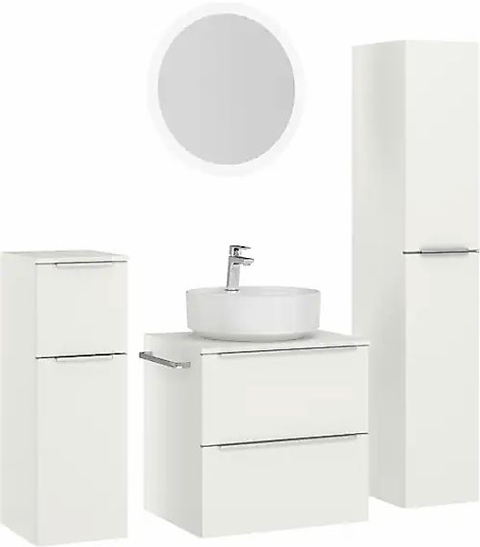 nobilia® Badmöbel-Set »Alvene« vormontiert, mit Soft-Close, 4 Stk. tlg. günstig online kaufen