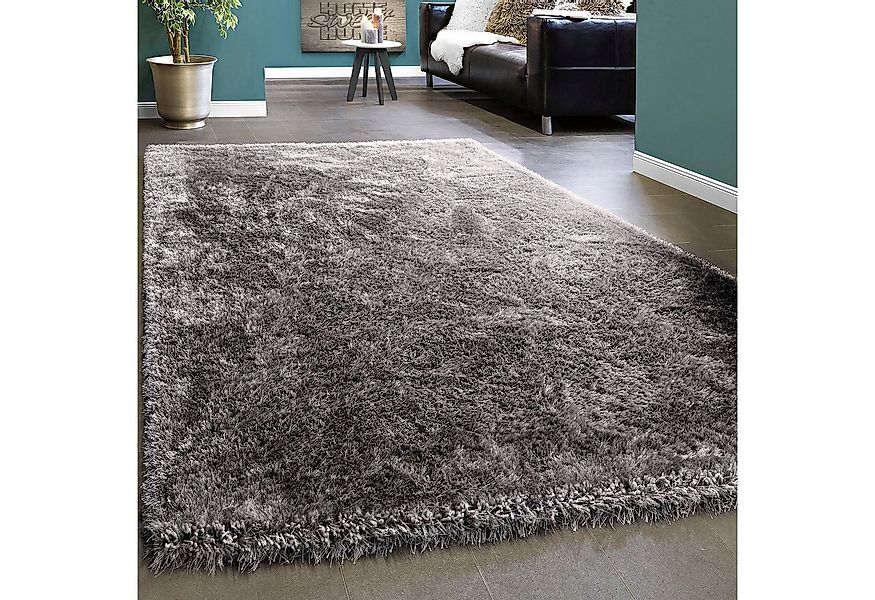 Paco Home Hochflor-Teppich Touch 100, rechteckig, Höhe: 49 mm, weicher Uni günstig online kaufen