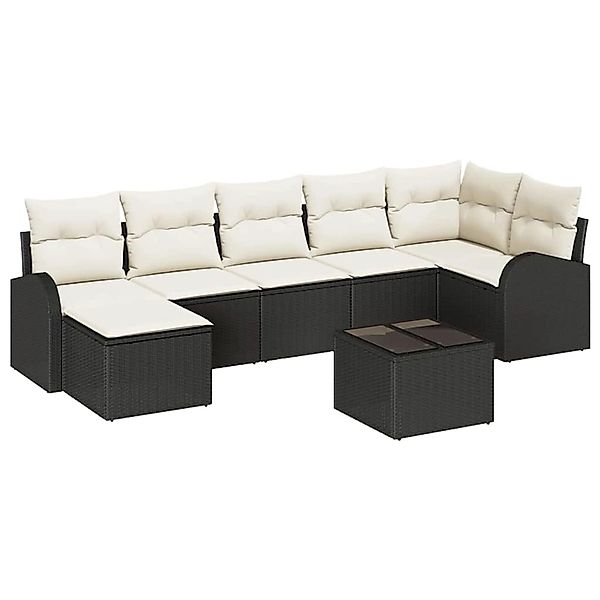 vidaXL Garten-Sofa-Set 8-Tlg Schwarz Poly Rattan 3354806 günstig online kaufen