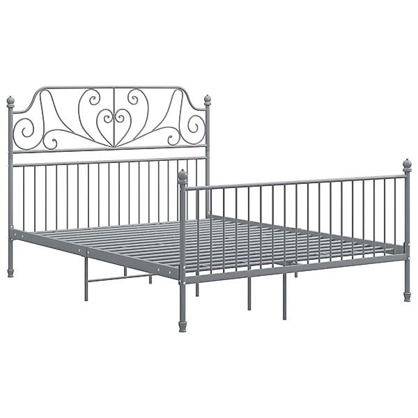 Bettgestell Grau Metall 140x200 Cm günstig online kaufen