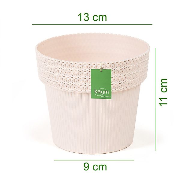KAGM Blumentopf Pflanztopf Übertopf Rillen-/Flechtoptik Kunststoff günstig online kaufen