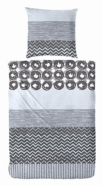 135x200 cm Edelflanell-Bettwäsche Grau / Hellgrau 174035-038 günstig online kaufen