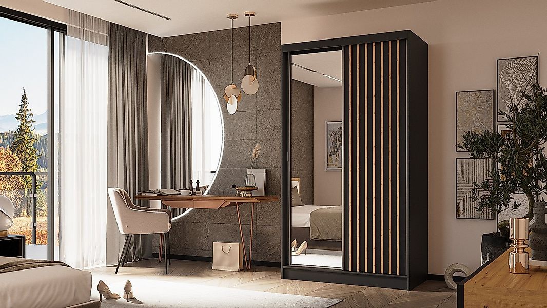 ALTDECOR Schiebetürenschrank LAMELO (Kleiderschrank Garderobenschrank mit v günstig online kaufen