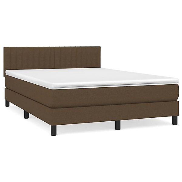 vidaXL Boxspringbett mit Matratze Dunkelbraun 140x200 cm Stoff1373136 günstig online kaufen