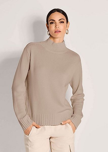 MADELEINE Strickpullover Stilvoller Kaschmirpullover mit Stehkragen Glattst günstig online kaufen