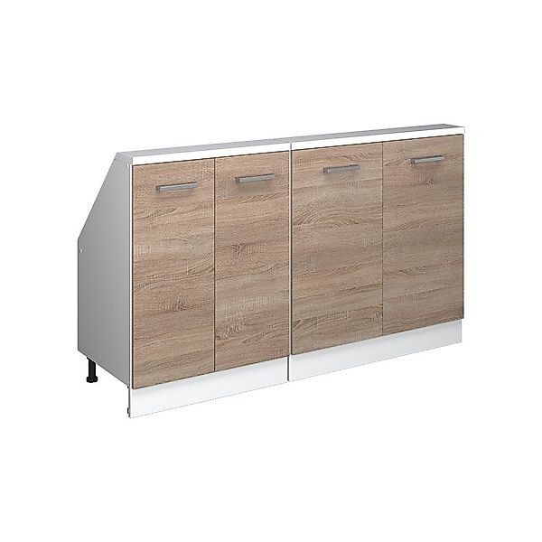 Vicco Unterschrank R-Line, Sonoma/Weiß, 140 cm günstig online kaufen