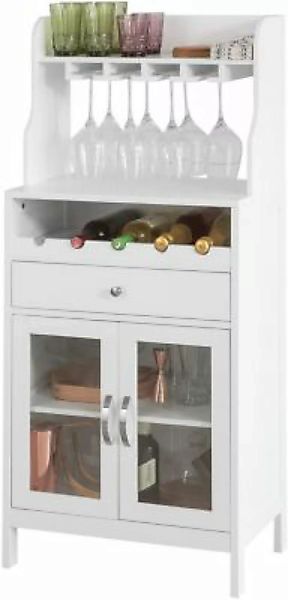 SoBuy® Sideboard Küchenschrank Weinschrank mit Weinregal und Weinglashalter günstig online kaufen
