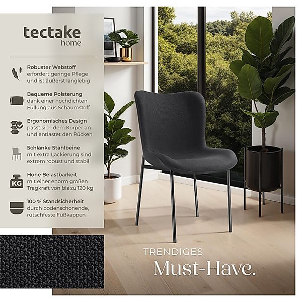 tectake Esszimmerstuhl Polsterstuhl Tessa (Set, 6 St), Superbequeme Polster günstig online kaufen