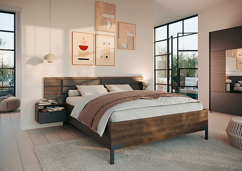 rauch Bettanlage "Bett Doppelbett Futonbett BAREA", mit Hängenachttischen u günstig online kaufen