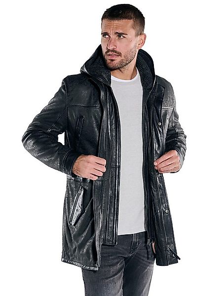 emilio adani Lederjacke emilio adani Herren Lederjacke mit abnehmbarer Kapu günstig online kaufen