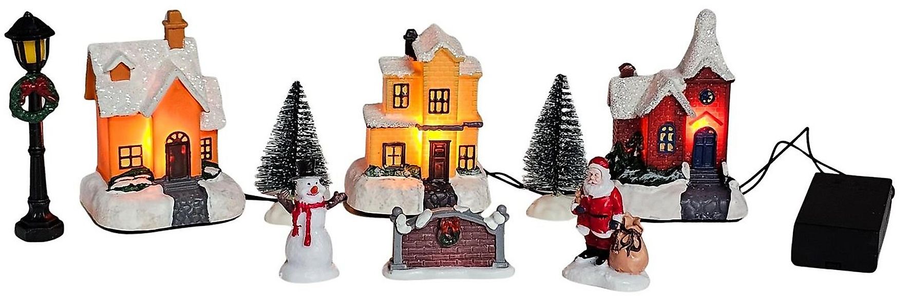 Bambelaa! Weihnachtsstadt Weihnachtsstadt 9 tlg. Winterdorf LED Beleuchtung günstig online kaufen