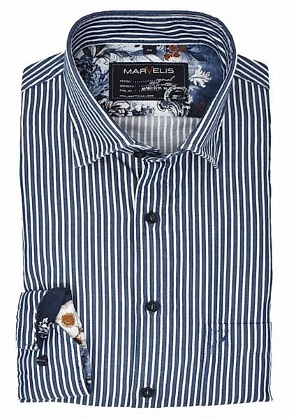 MARVELIS Streifenhemd Hemd - Casual Fit - Under Button Down Kragen - Gestre günstig online kaufen