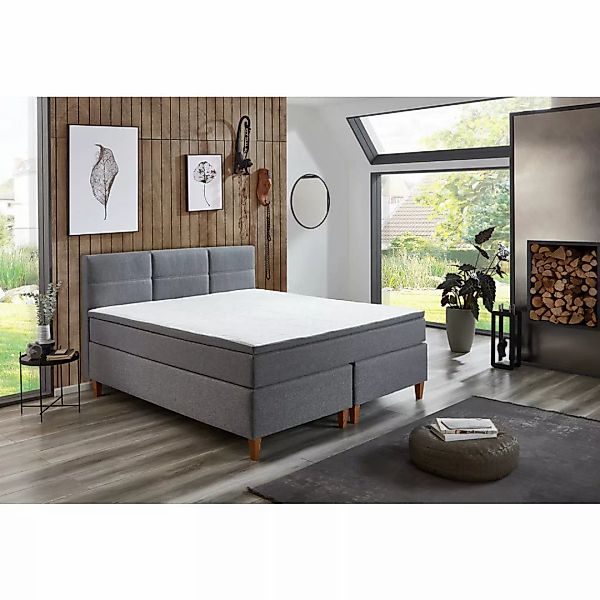 Boxspringbett Kenora grau Liegefläche B/L: ca. 180x200 cm günstig online kaufen