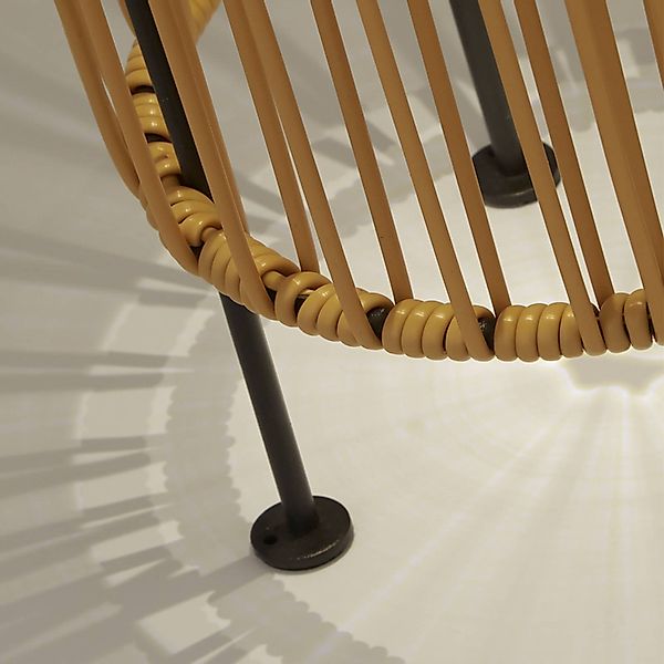 Solar-LED-Stehleuchte Livay, ocker, Rattan, 68 cm, IP44 günstig online kaufen