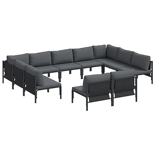 vidaXL Garten-Sofa-Set 11-Tlg Anthrazit Stahl 3379018 günstig online kaufen