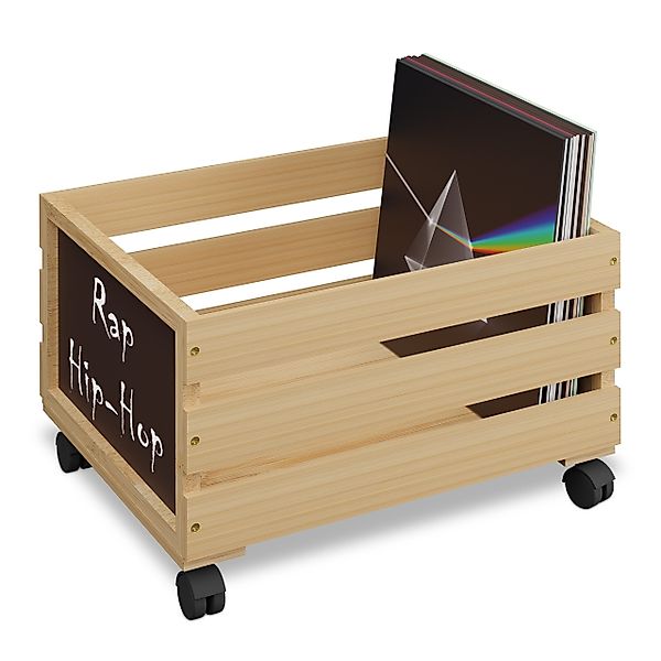 relaxdays Aufbewahrungsbox Schallplatten Kiste Bambus günstig online kaufen