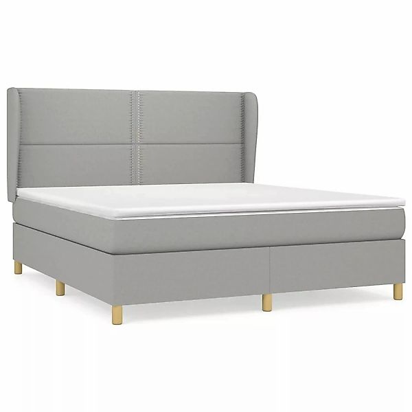 vidaXL Boxspringbett mit Matratze Hellgrau 160x200 cm Stoff1372868 günstig online kaufen