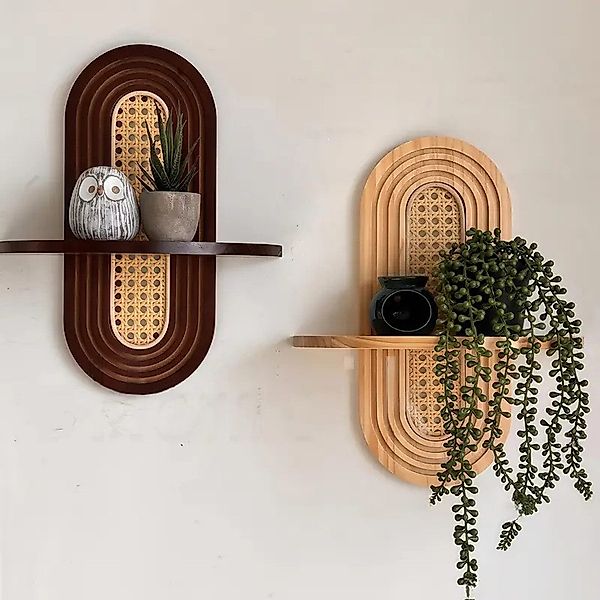 Coonoor Wandregal aus Holz im Mid-Century günstig online kaufen