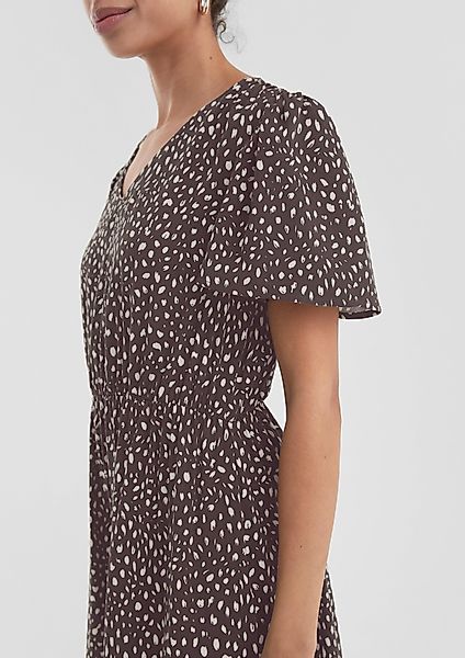 QS Minikleid Viskosekleid mit All-over-Print günstig online kaufen