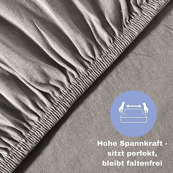 leevitex® Spannbettlaken Spannbettlaken Graphit / Grau günstig online kaufen